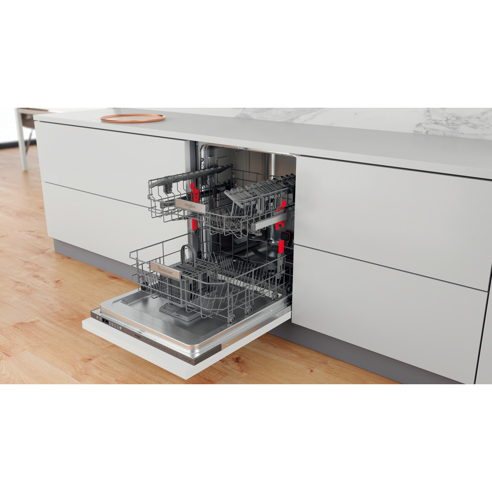 Whirlpool Vaatwasser Inbouw WIO 3T141 PES Volledig geïntegreerd C Lifestyle perspective open