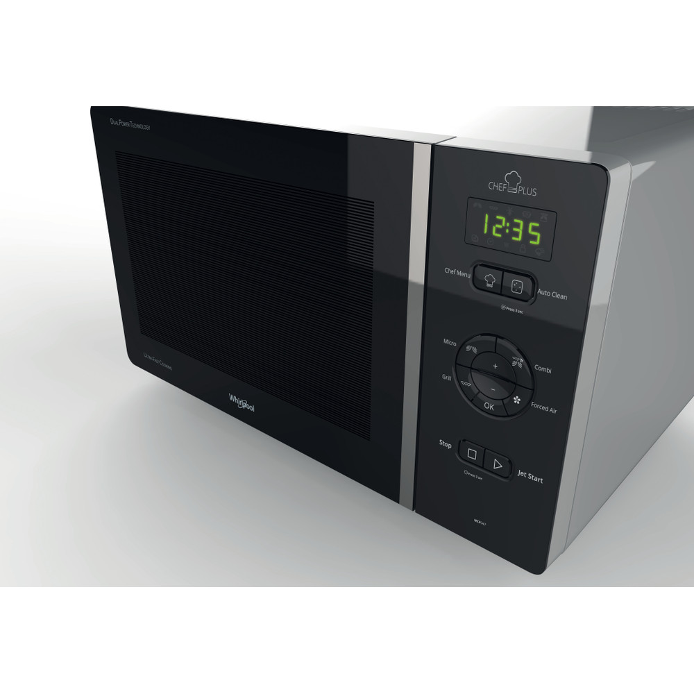 Whirlpool Microgolfoven Vrijstaand MCP 347 SL Zilver Elektronisch 25 Combimicrogolfoven 800 Perspective
