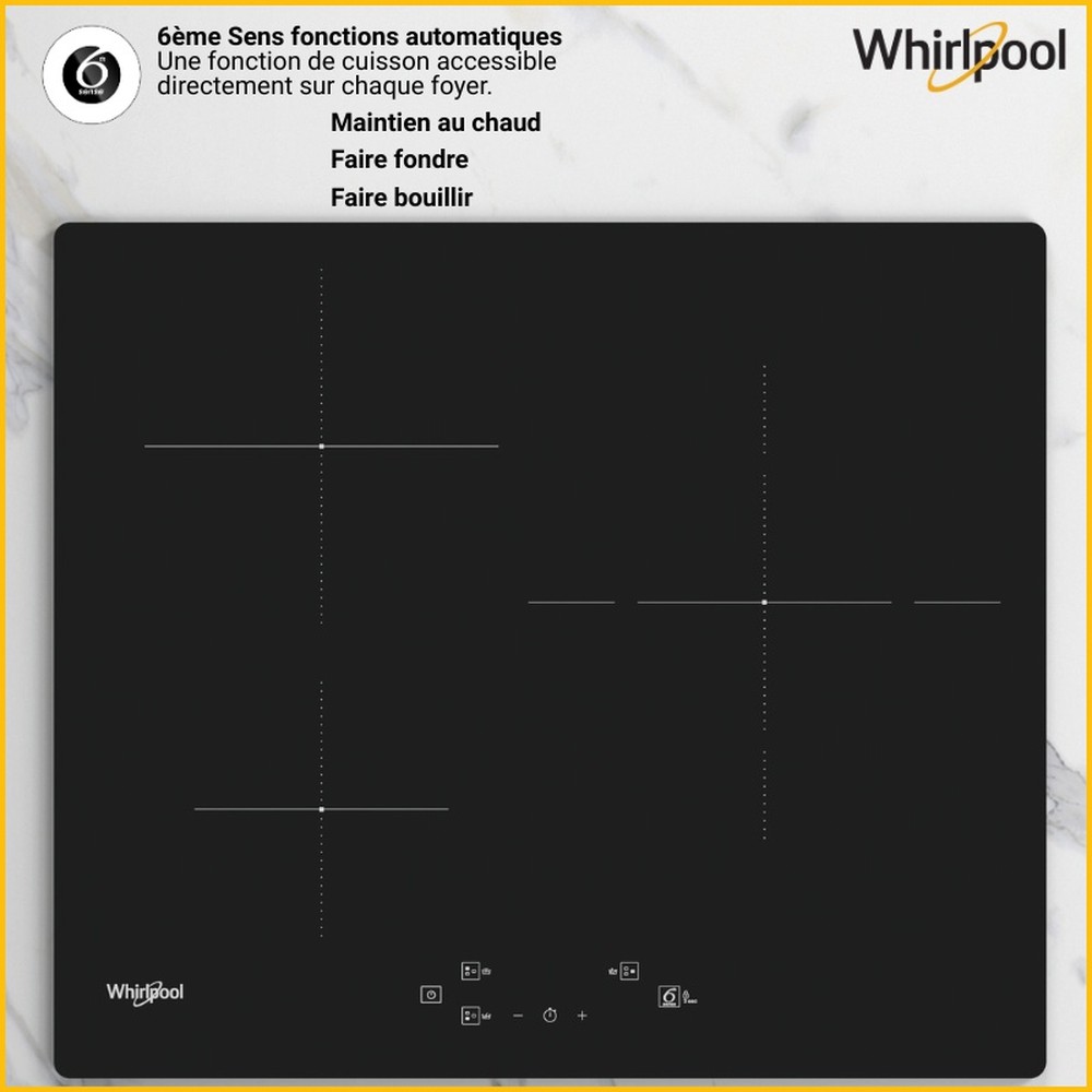 Whirlpool Table de cuisson WS Q1160 NE Noir Induction vitroceramic Lifestyle detail