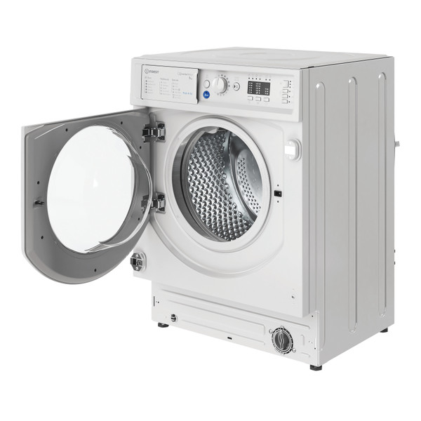 Indesit Washing machine Built-in BI WMIL 91485 UK White Front loader B Perspective open