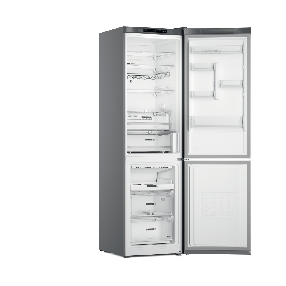 Whirlpool Combinación de frigorífico / congelador Libre instalación W7X 94A OX Optic Inox 2 doors Perspective open