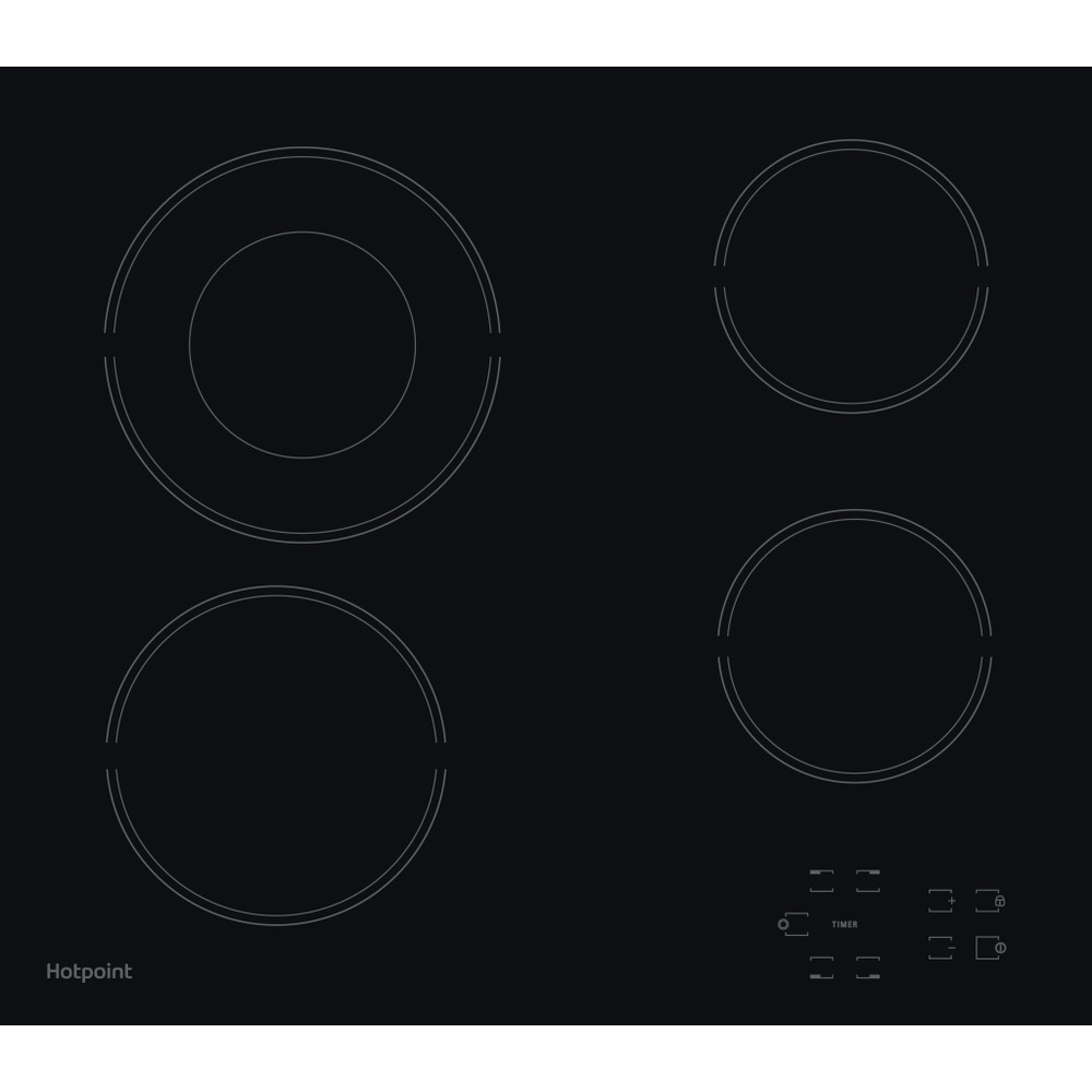 Hotpoint HOB HR 612 C H Black Radiant vitroceramic Frontal