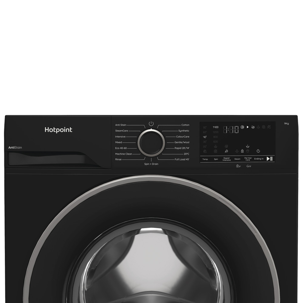 Hotpoint Washing machine Free-standing H 91B ANTI STAIN IRE Black Front loader A Control panel