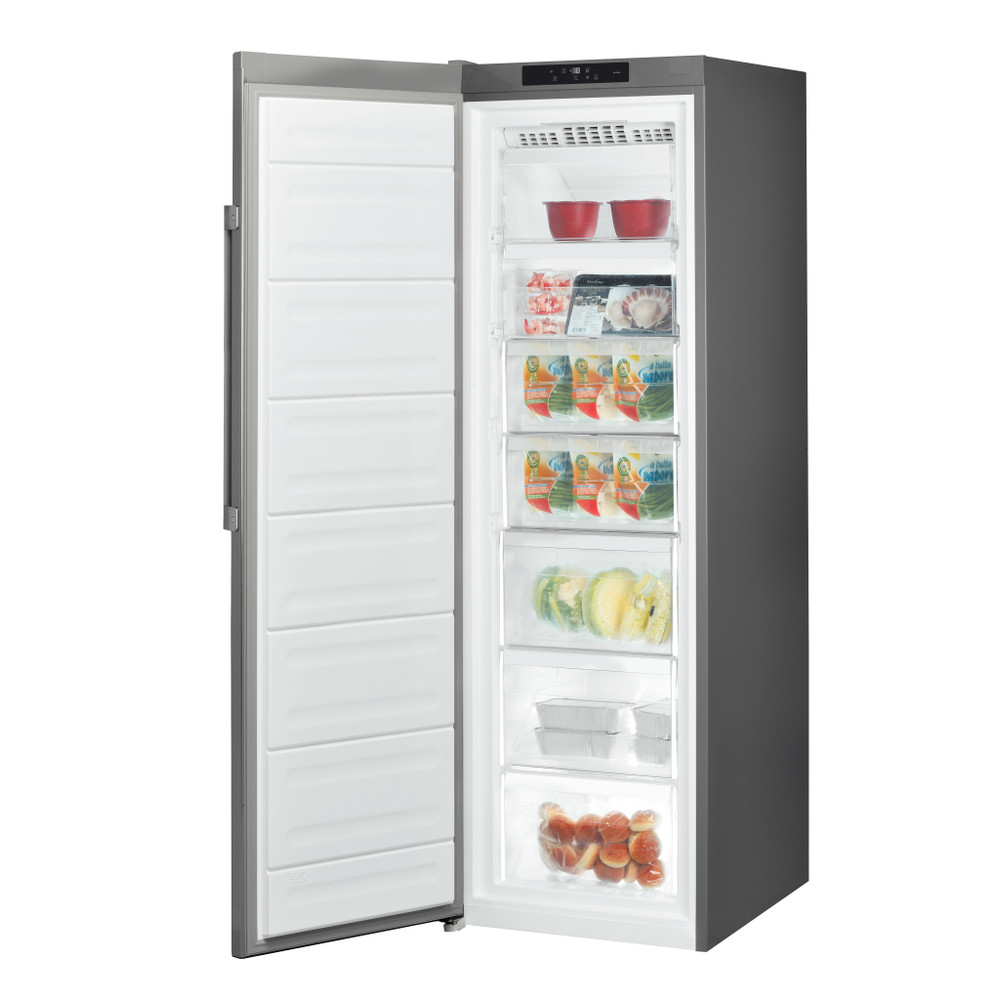 Ariston Freezer Free-standing UA8 F1C X Optic Inox Perspective open