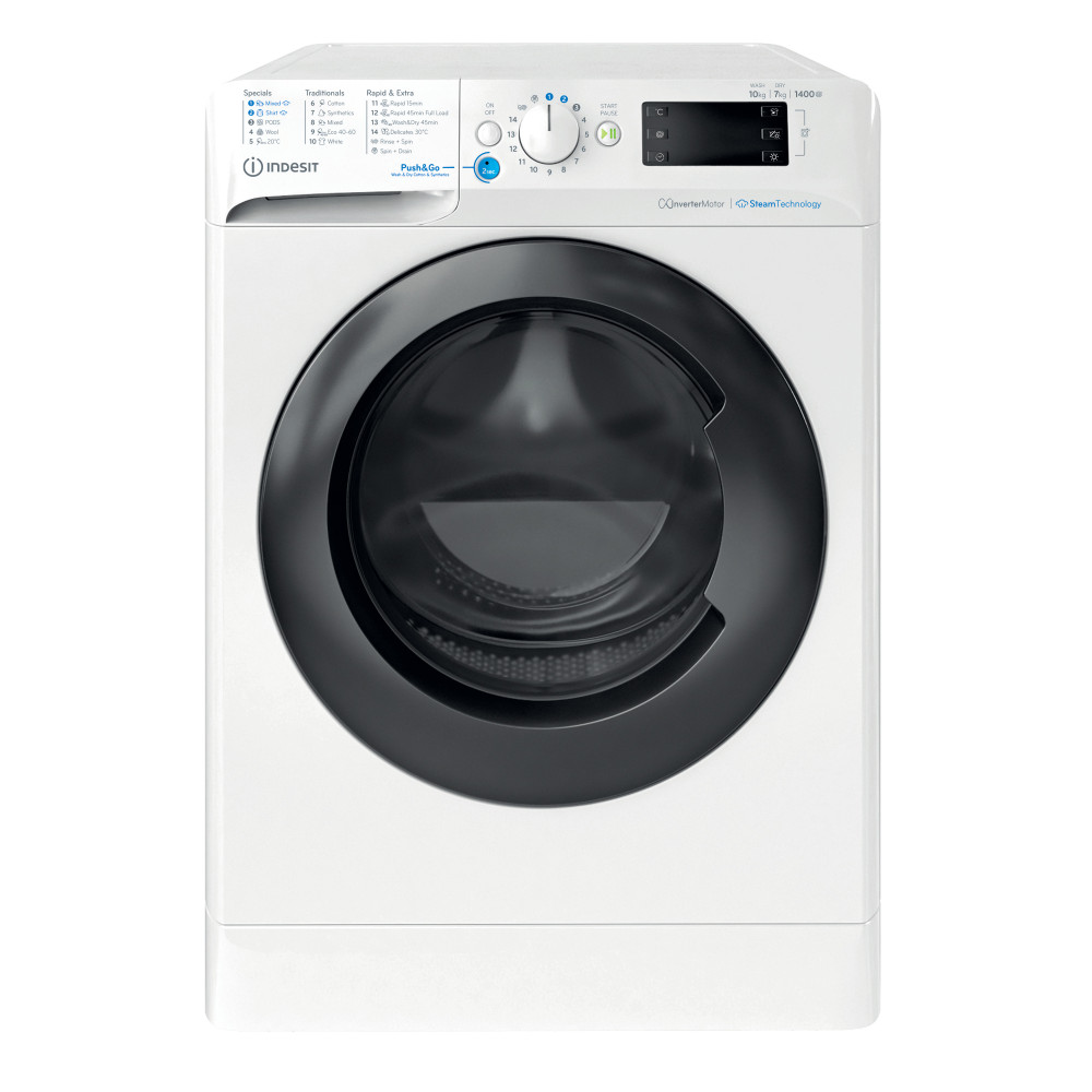 Indesit Πλυντήριο-στεγνωτήριο Ελεύθερο BDE 107436 WKV EE Λευκό Front loader Frontal
