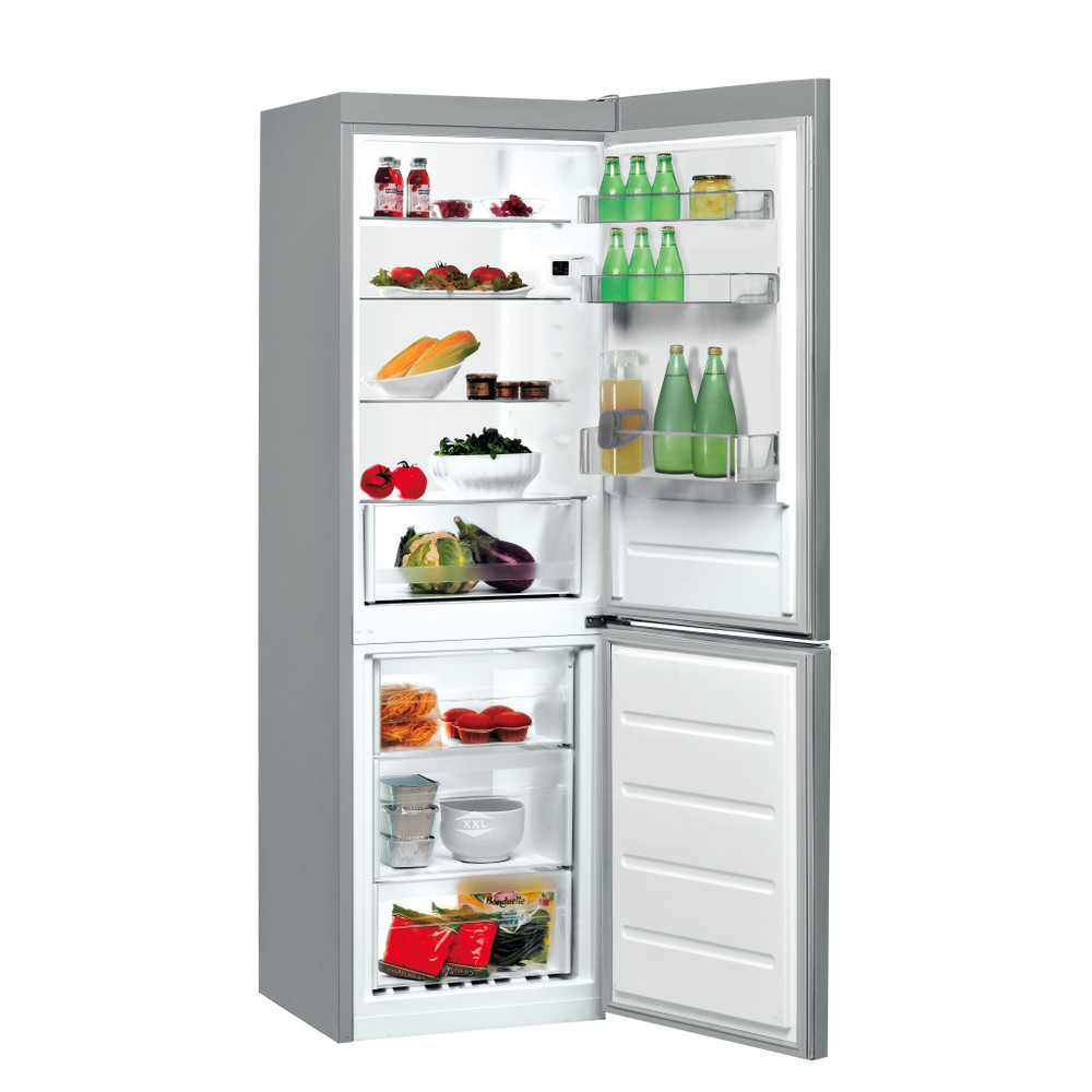 Indesit Холодильник с морозильной камерой Отдельно стоящий LI7 SN1E X Inox 2 doors Perspective open