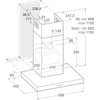 Indesit Exaustor Encastre IHBS 6.5 LM X Inox Wall-mounted Mecânico Technical drawing