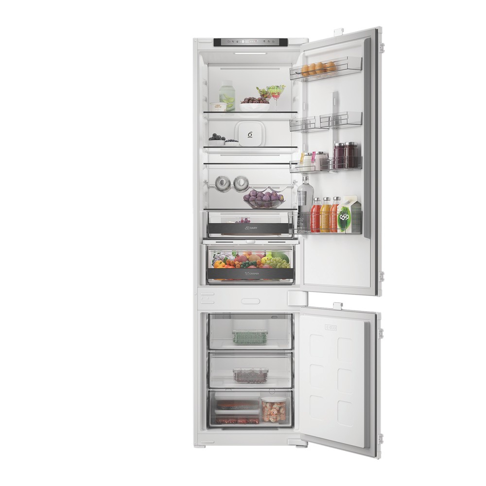 Whirlpool Kombinovaná chladnička s mrazničkou Vstavané WHK2 5322 B4E Zinc Metal 2 doors Lifestyle frontal open