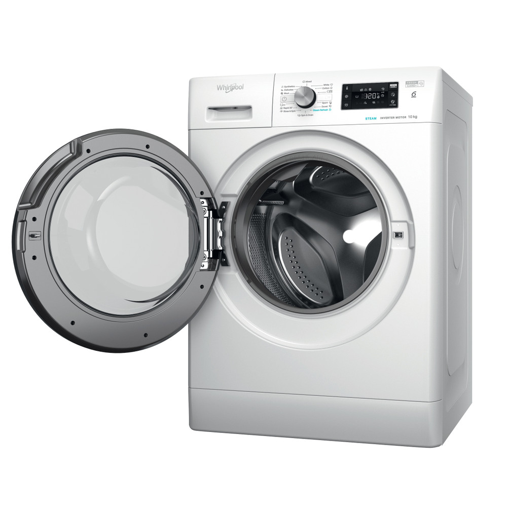 Whirlpool Maşină de spălat rufe Independent FFB 10469 BV EE Alb Încărcare frontală A Perspective open