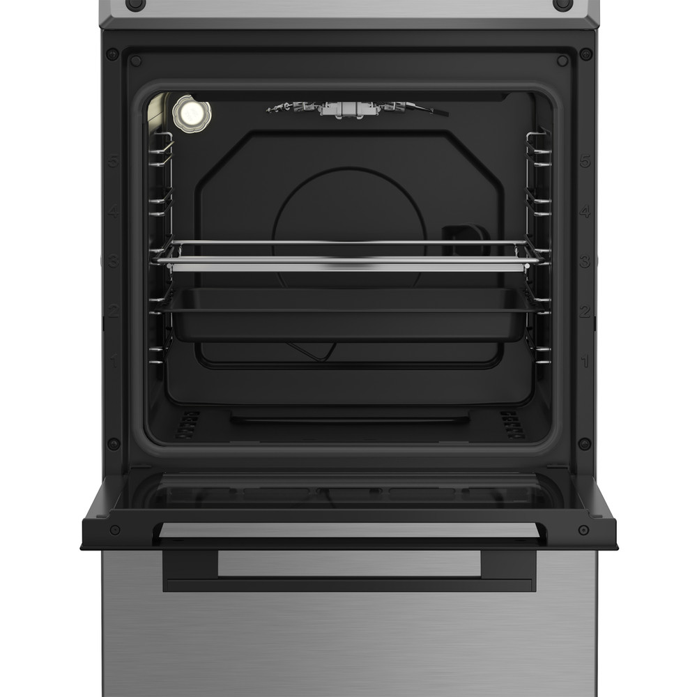 Indesit Plīts I5G1KMS Sudraba Gāzes Lifestyle frontal open