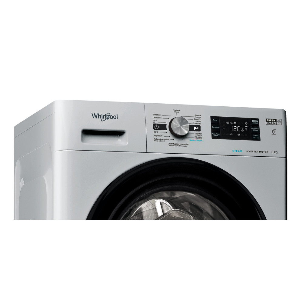 Whirlpool Máquina de lavar roupa Livre Instalação FFB 8489 SBV SPT Prata Carga Frontal A Control panel