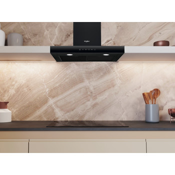 Whirlpool Dampkap Inbouw WHBS62FLTK Zwart Wandmodel Elektronisch Lifestyle frontal