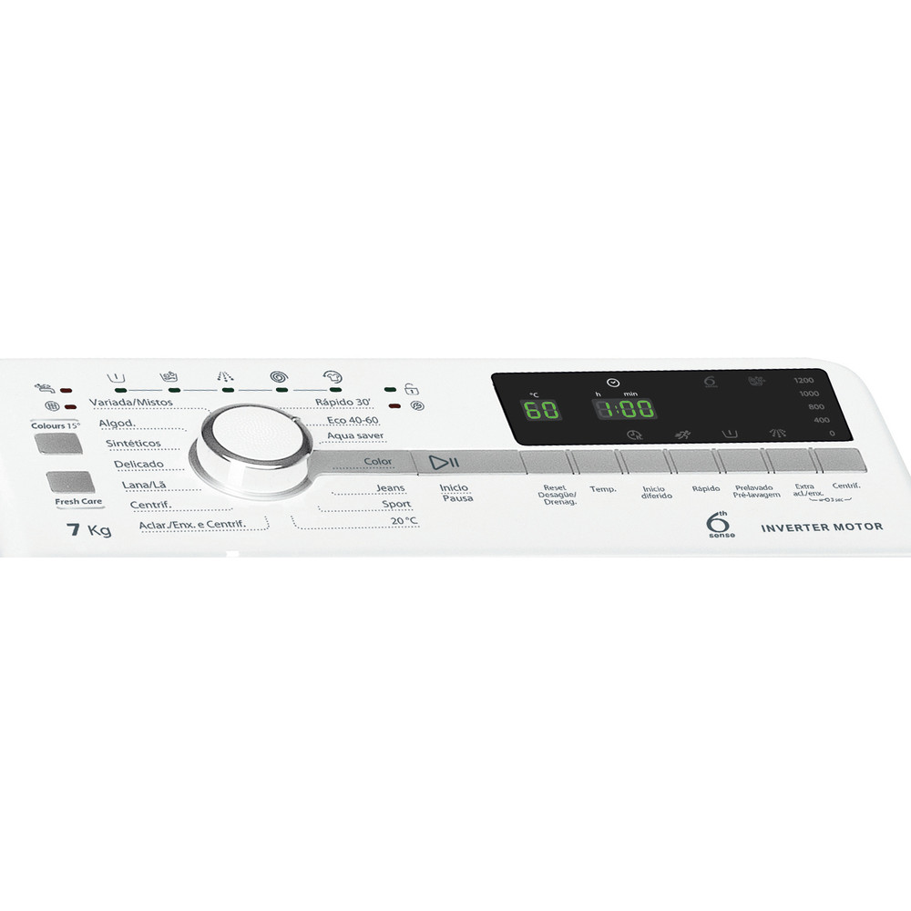 Whirlpool Lavadora Libre instalación TDLR 7221BS SPT/N Blanco Carga superior E Control panel