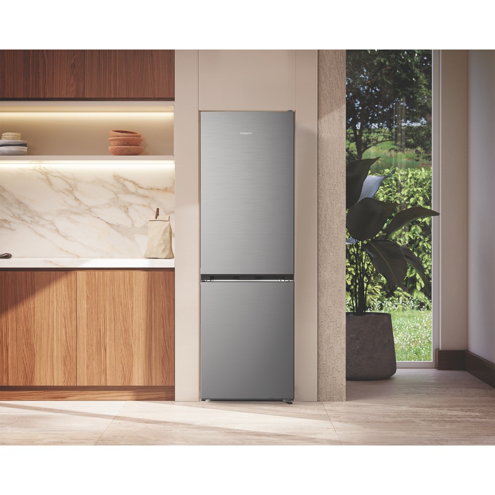 Hotpoint Комбиниран хладилник с фризер Свободностоящ HPK 22372 XP5EA ARC 764 Manhattan Gray 2 врати Lifestyle frontal