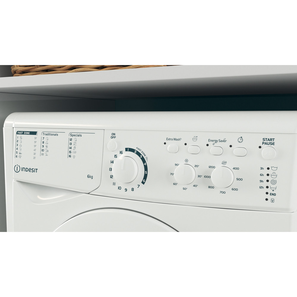 Indesit Perilica za rublje Samostojeći EWSC 61251 W EU N Bijela Prednje punjenje F Lifestyle control panel
