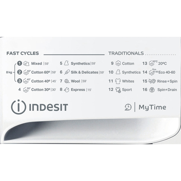 Indesit Mosógép Szabadonálló MTWE 81283 WK EE Fehér Elöltöltős D Program