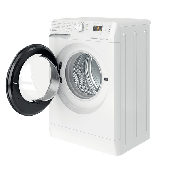 „Indesit“ Skalbimo mašina Laisvai pastatoma MTWSA 61294 WK EE Balta Pakraunama iš priekio C Perspective open