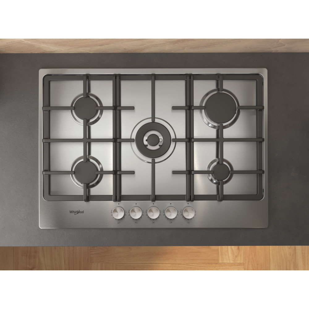 Whirlpool Table de cuisson TKRL 761 IX K Inox Gaz Lifestyle frontal