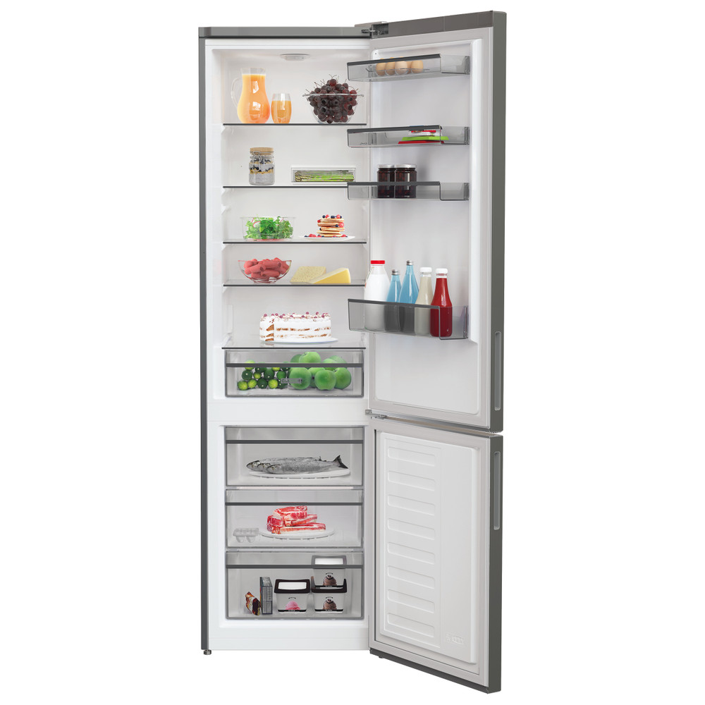 Whirlpool Kombinovaná chladnička s mrazničkou Volně stojící WHKS 1401 G4E Manhattan Grey 2 doors Lifestyle frontal open