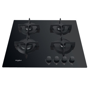 Whirlpool Encimera GOB 616/NB Negro Gas Frontal top down