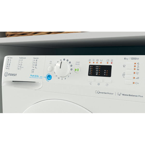 Indesit Perilica za rublje Samostojeći BWSA 61294 W EU N Bijela Prednje punjenje C Lifestyle control panel