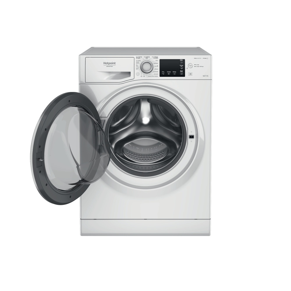 Hotpoint_Ariston Lavante-séchante Pose-libre NDBB 10726 SA FR Blanc Lave-linge frontal Frontal open