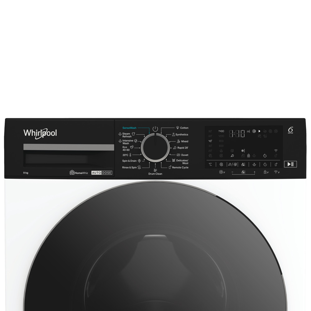 Whirlpool Mosógép Szabadonálló WPM 97W ADS EE Fehér Elöltöltős A Control panel