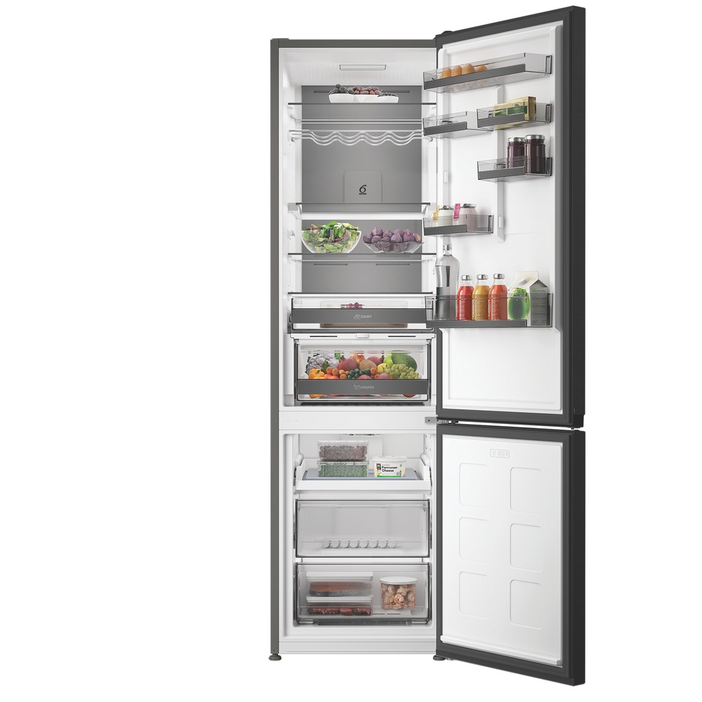 Whirlpool Kombinovaná chladnička s mrazničkou Voľne stojace WHK 26414 XR8E ARC 764 Manhattan Gray 2 doors Lifestyle frontal open