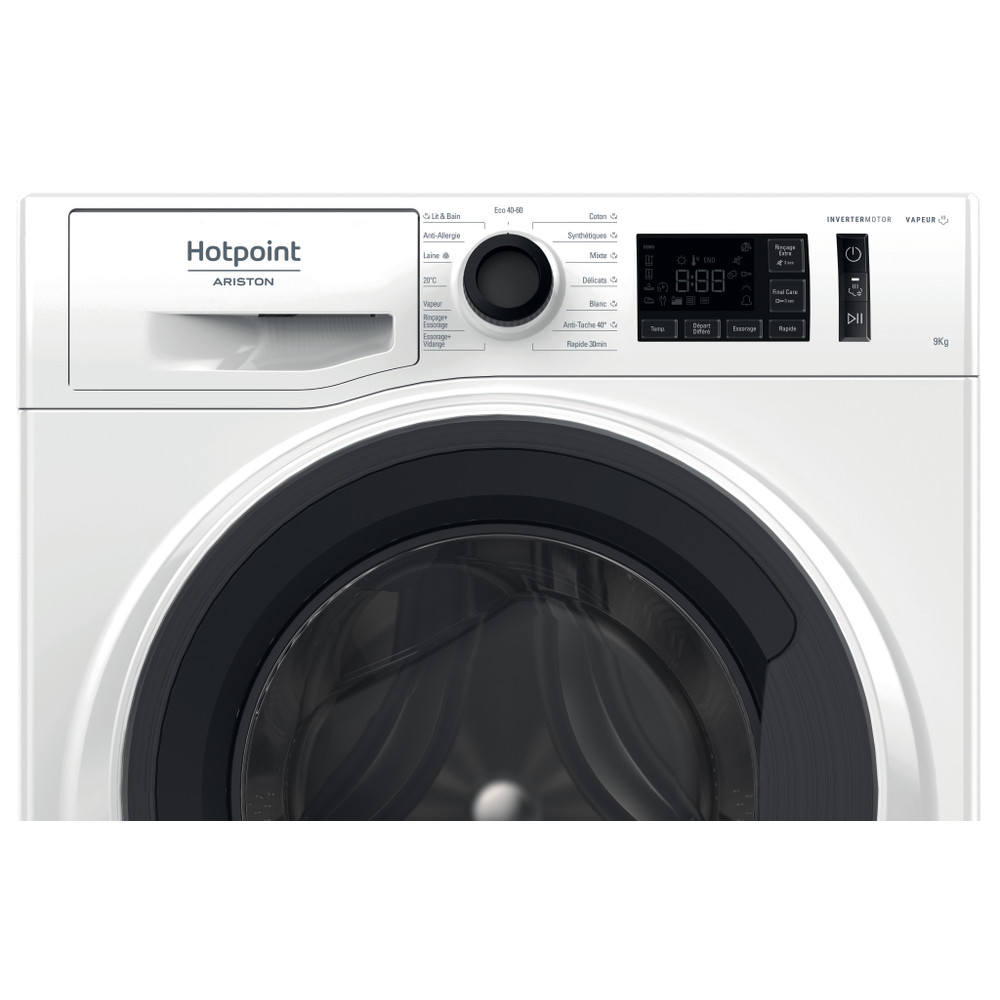 Hotpoint_Ariston Lave-linge Pose-libre CNM119458WKFR Blanc Lave-linge frontal B Control panel