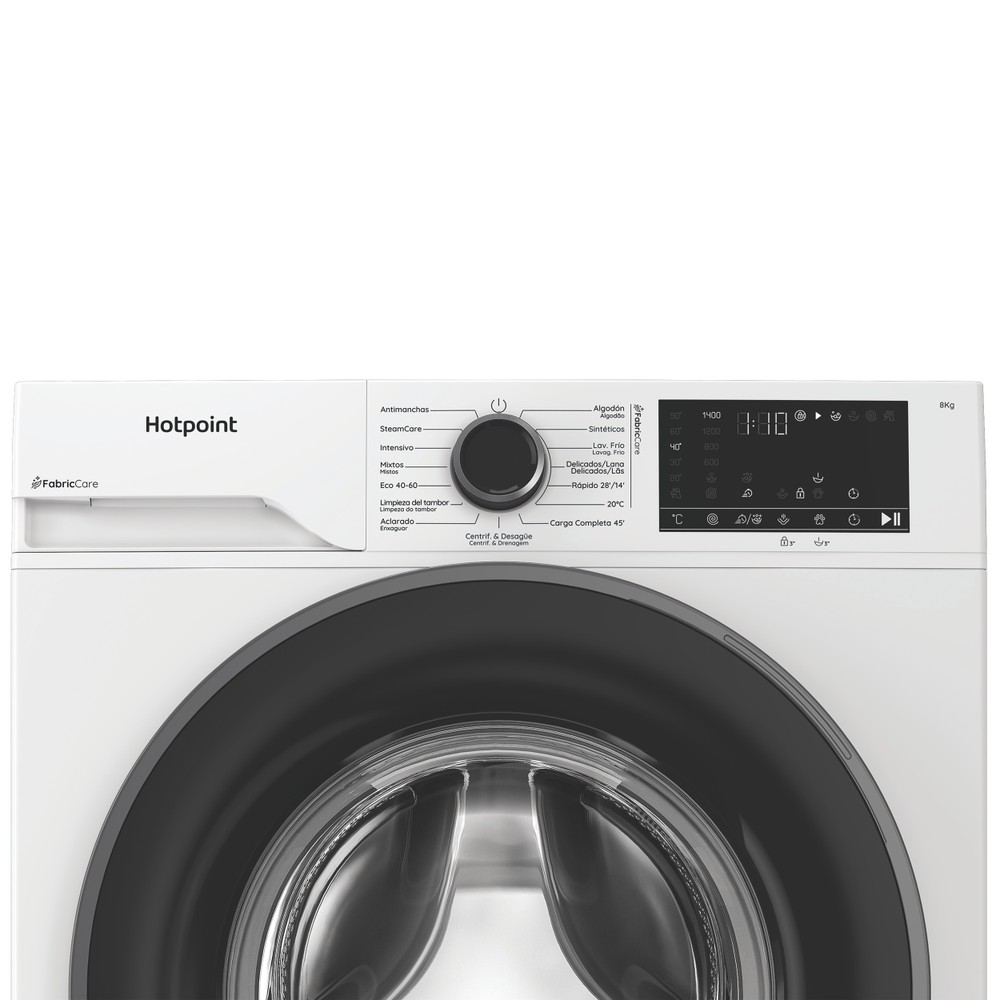 Hotpoint Lavadora Libre instalación HB 83 CARE SPT Blanco Cargador frontal A Control panel
