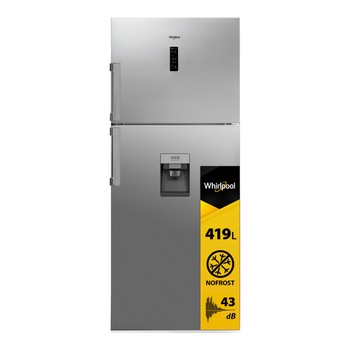 Whirlpool Combinado Livre Instalação WT70E 832 X AQUA Optic Inox 2 doors Perspective open