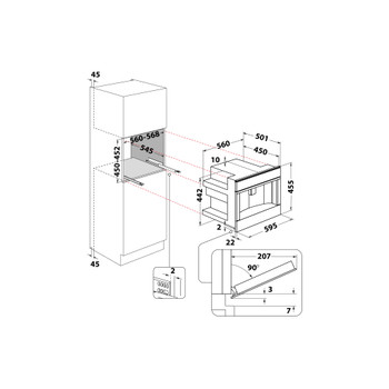 Whirlpool Máquina de café de encastre W11 CM145 Cinza Escuro Fully automatic Technical drawing