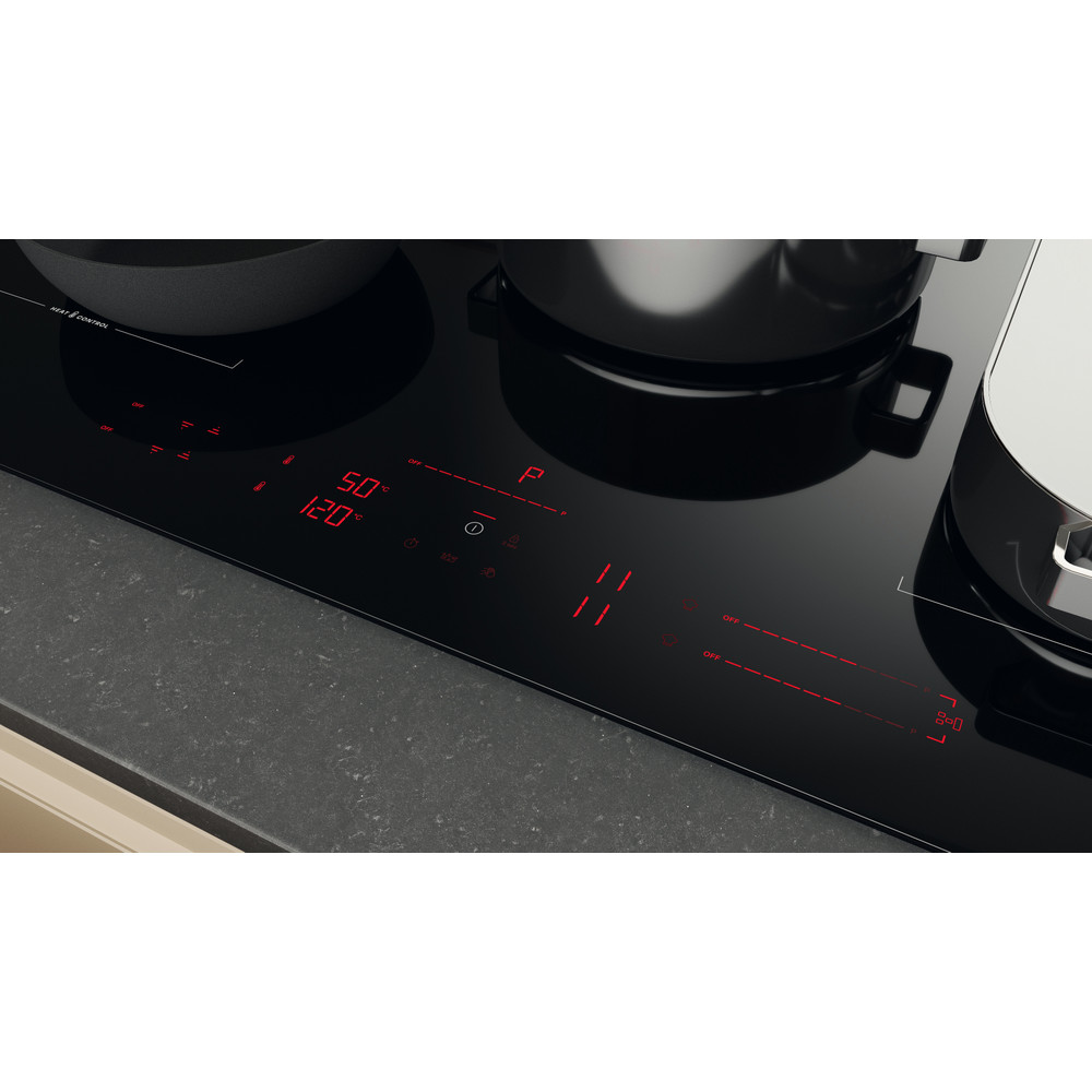 Whirlpool Kookplaat WEX9024DCFF2 Zwart Induction vitroceramic Control panel