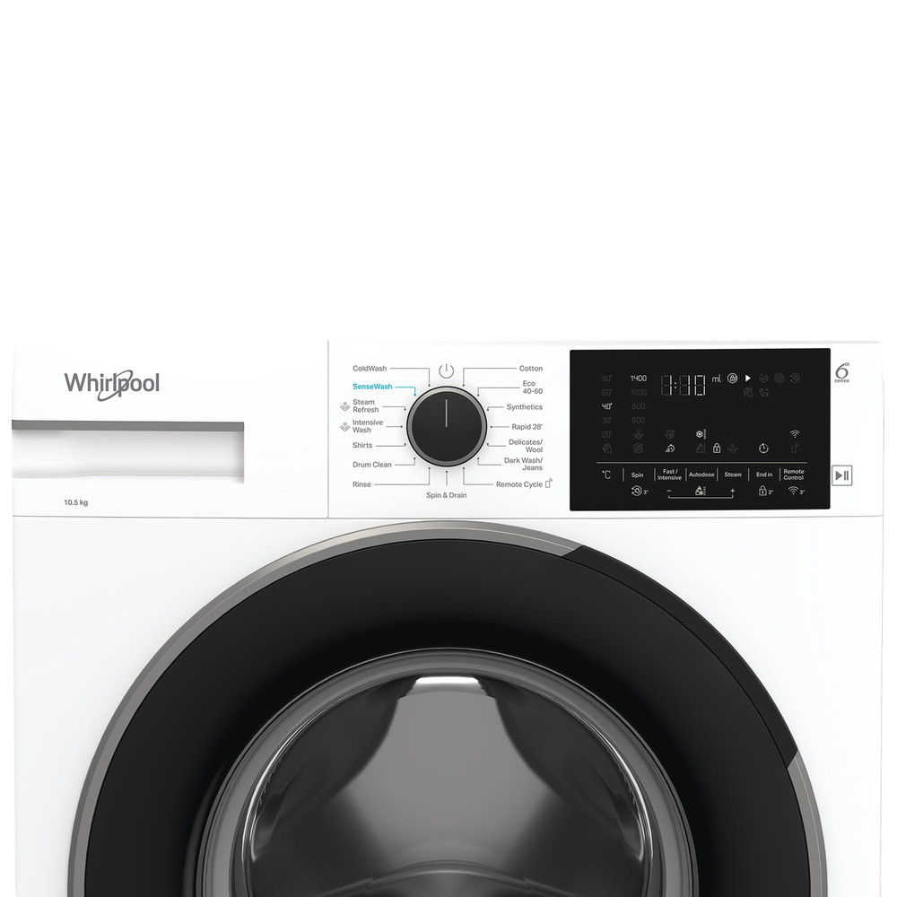 Whirlpool Tvättmaskin Fristående WSPM 06WB EE White Front loader A Control panel