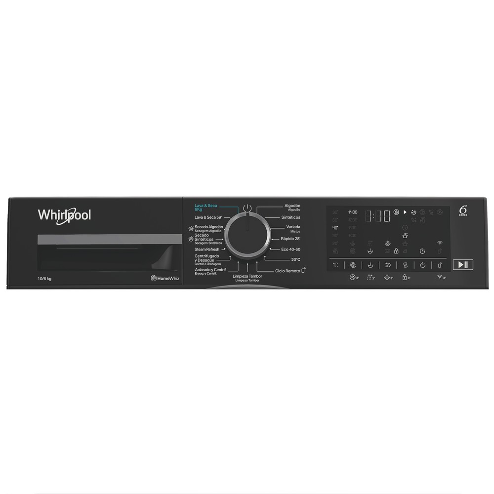 Whirlpool Lavadora secadora Libre instalación WPD 0649W SPT Blanco Cargador frontal Program