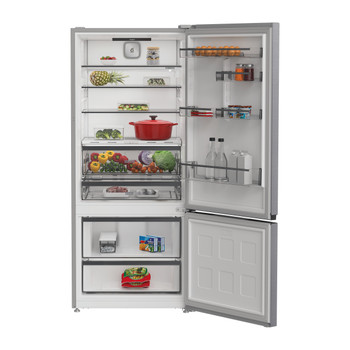 Whirlpool Kombinovaná chladnička s mrazničkou Voľne stojace WHK2 6554 X6E New Silver – ARC 1035 2 doors Lifestyle frontal open