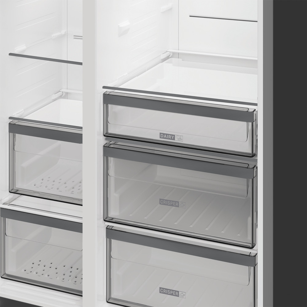 Whirlpool Side-by-Side Livre Instalação WHG2 6574W XK5E Inox Drawer