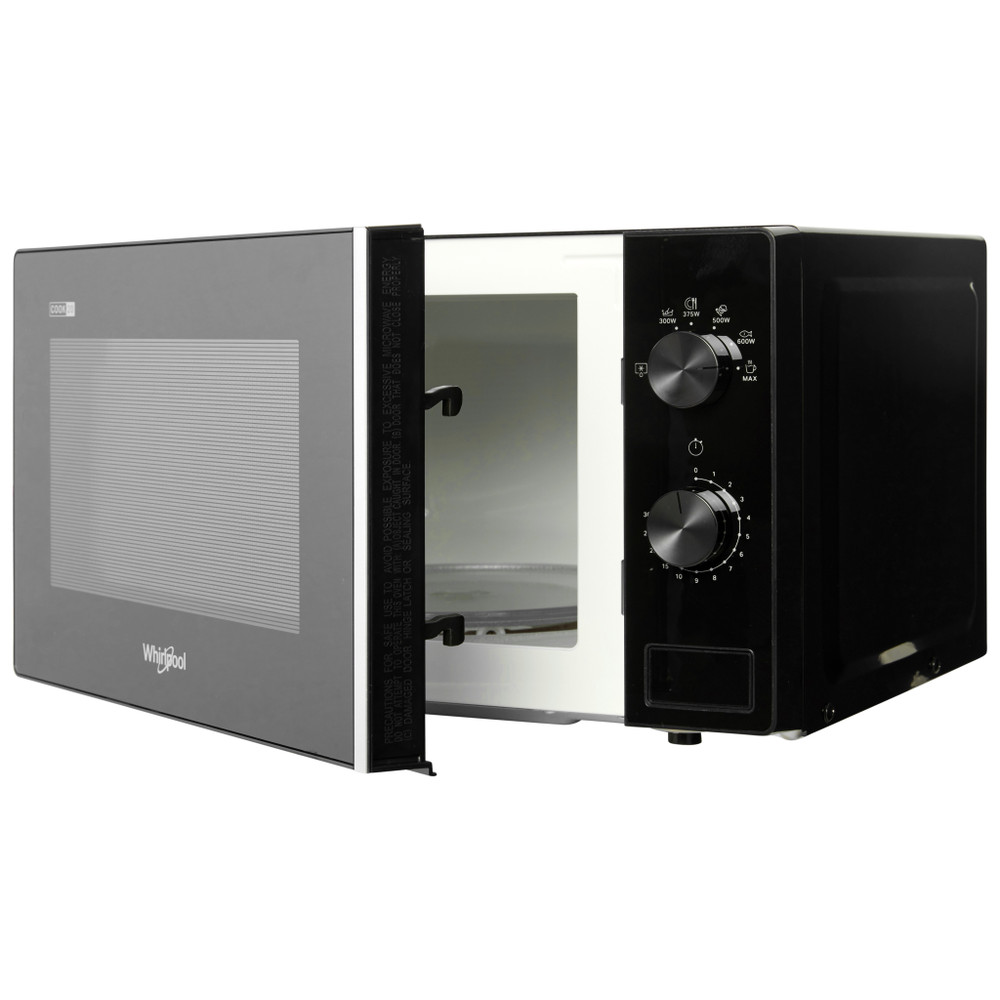 Whirlpool Magnetron Vrijstaand MWP 101 B Zwart Mechanisch 20 alleen MW 700 Perspective open