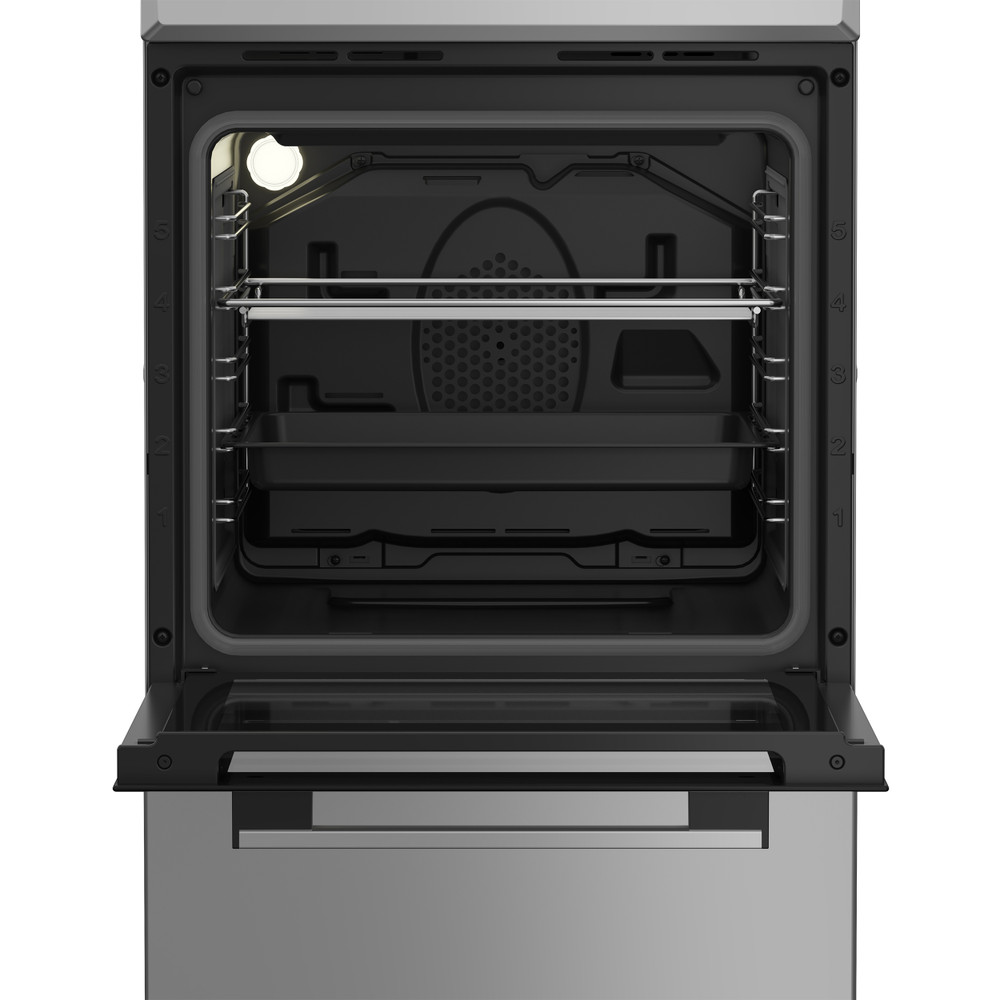 Indesit Cucina con forno a doppia cavità I5V5LCS Argento Elettrico Lifestyle frontal open