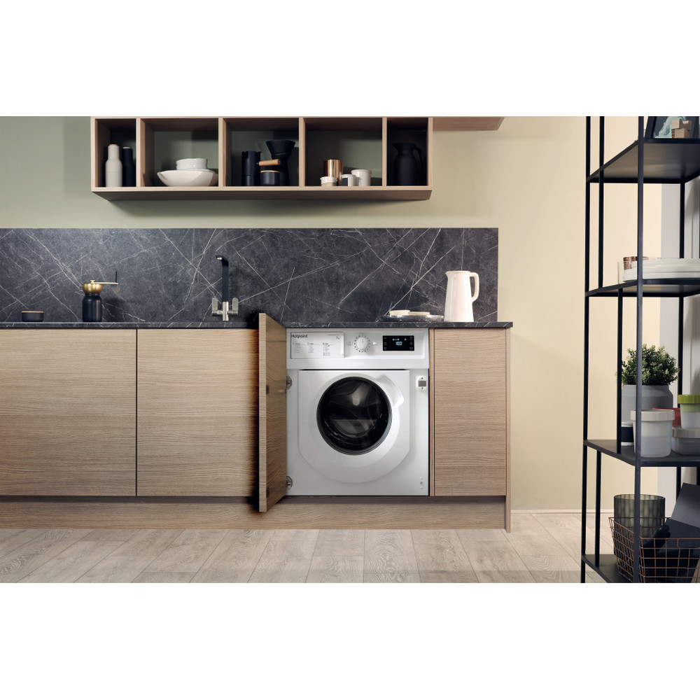 Hotpoint Washing machine Built-in BI WMHG 71483 UK N White Front loader D Lifestyle frontal