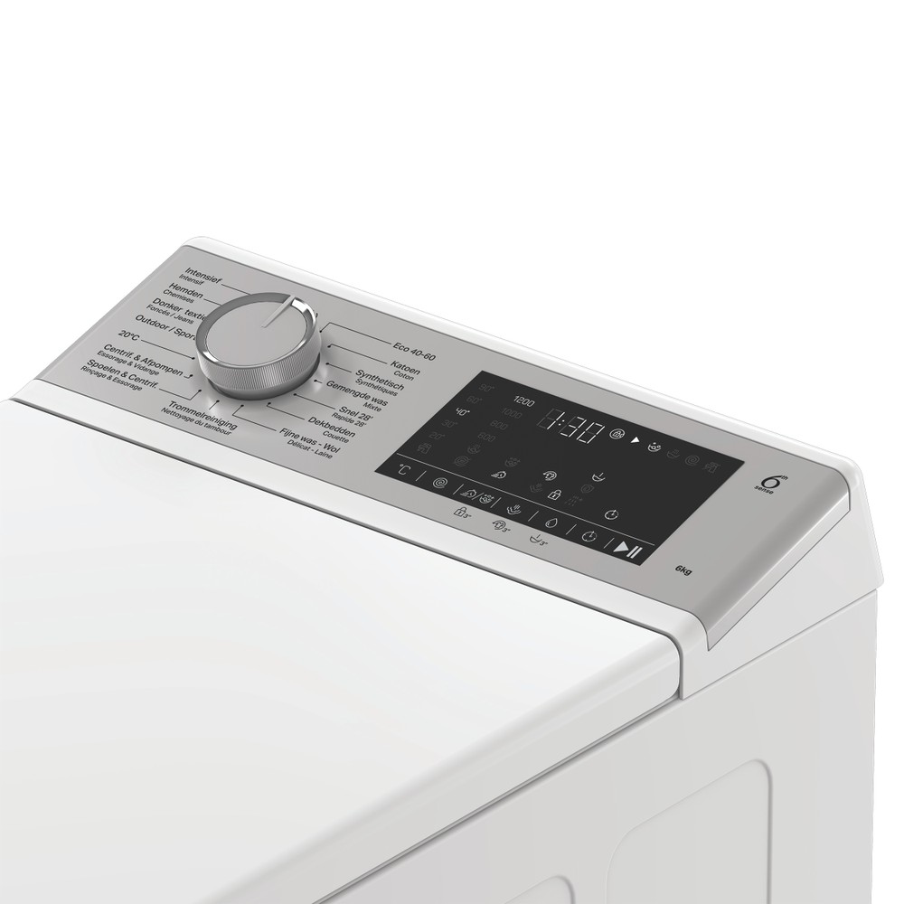 Whirlpool Wasmachine Vrijstaand TW 622S FRESHCARE BE Wit Bovenlader B Lifestyle control panel