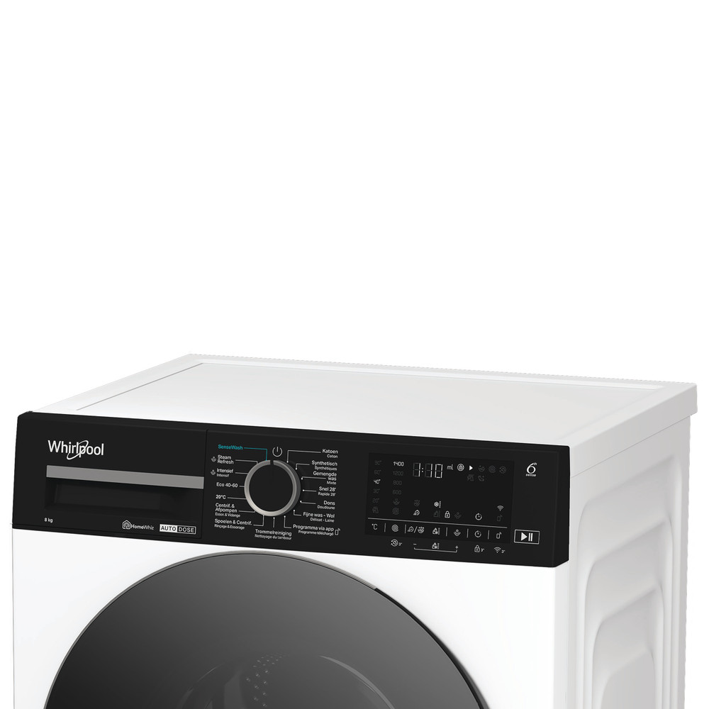 Whirlpool Lave-linge Pose-libre WPM 87W ADS BE Blanc Frontal A Lifestyle control panel
