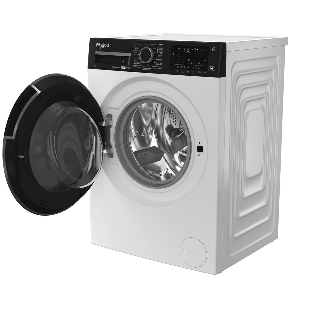 Whirlpool Wasmachine Vrijstaand WPM 966W ADS BE Wit Voorlader A Perspective open