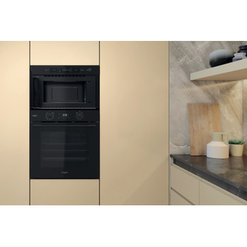 Whirlpool Microunde Încorporabil MBNA920B Negru Electronic 22 Funcţie MW şi grill 750 Lifestyle frontal open
