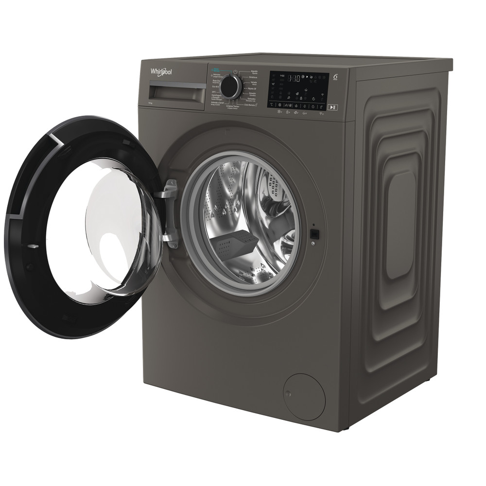 Whirlpool Lavadora Libre instalación WAM 07GB SPT Manhattan Grey Cargador frontal A Perspective open