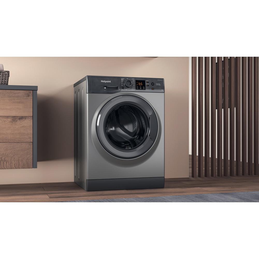 Hotpoint Washing machine Free-standing HNR9 W64 GG IRE Graphite Front loader A Lifestyle perspective