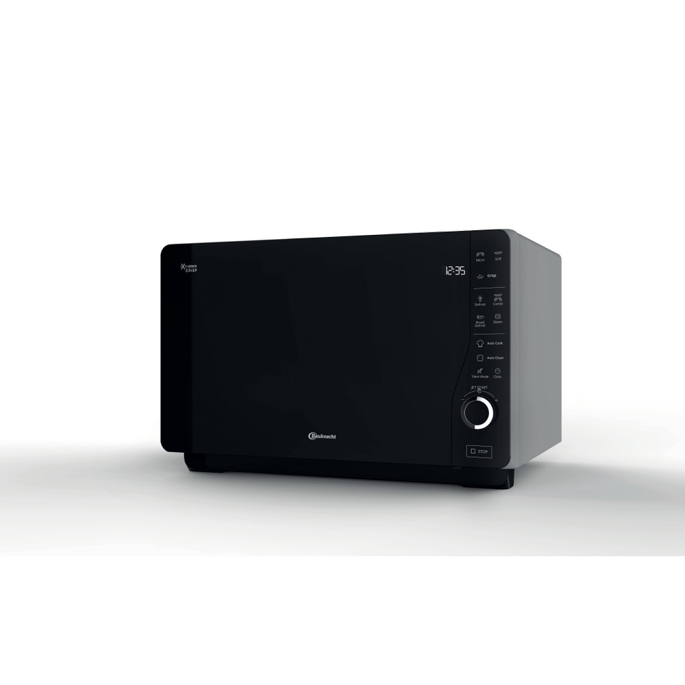 Bauknecht Four micro-ondes Appareil à pose libre MW 427 SL CH Argent Electronique 25 Micro-ondes+ Grill 800 Perspective