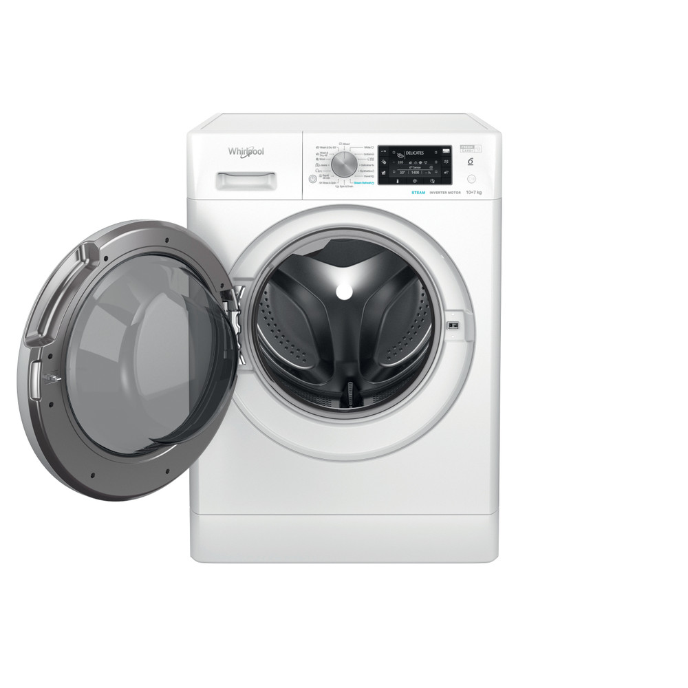 Whirlpool Perilica i sušilica Samostojeći FFWDD 1076258 SV EE Bijela Prednje punjenje Frontal open