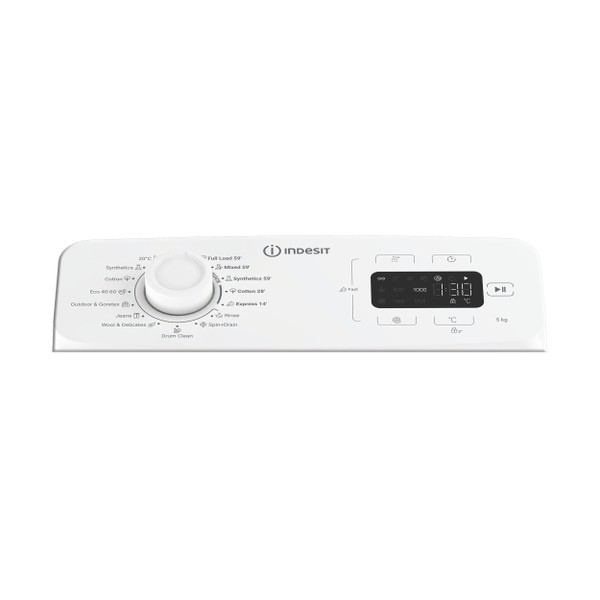 „Indesit“ Skalbimo mašina Laisvai pastatoma TI512EMTEE Balta Pakraunama iš viršaus B Program