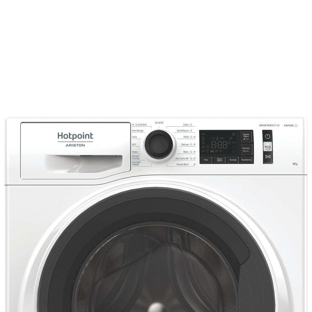 Hotpoint_Ariston Lave-linge Pose-libre CNB9489WKFR Blanc Lave-linge frontal A Control panel